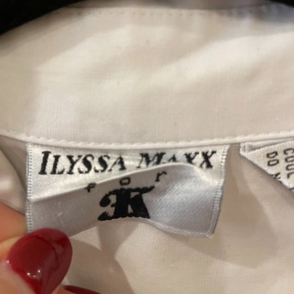 VTG 90s Ilyssa Maxx for 3K Animal Embroidery White Button Down in Size Medium - Picture 6 of 9